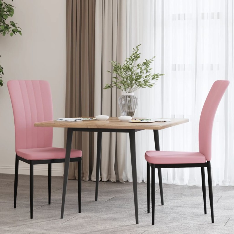 Esszimmerstühle 2 Stk. Rosa Samt Esszimmerstühle 2 Stk. Rosa Samt