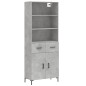 Highboard Betongrau 69,5x34x180 cm Holzwerkstoff Highboard Betongrau 69,5x34x180 cm Holzwerkstoff