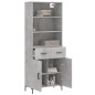 Highboard Betongrau 69,5x34x180 cm Holzwerkstoff Highboard Betongrau 69,5x34x180 cm Holzwerkstoff