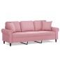 vidaXL 3-Sitzer-Sofa mit Zierkissen Rosa 180 cm Samt vidaXL 3-Sitzer-Sofa mit Zierkissen Rosa 180 cm Samt