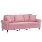 vidaXL 3-Sitzer-Sofa mit Zierkissen Rosa 180 cm Samt vidaXL 3-Sitzer-Sofa mit Zierkissen Rosa 180 cm Samt