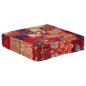 Pouf Flickwerk Quadrat Baumwolle Handgefertigt 50×50×12 cm Rot Pouf Flickwerk Quadrat Baumwolle Handgefertigt 50×50×12 cm Rot