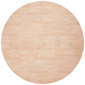 vidaXL Runde Tischplatte Ø80x2,5 cm Unbehandeltes Massivholz Eiche