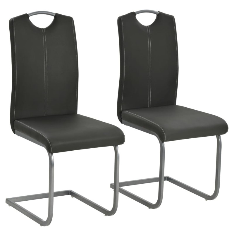 vidaXL Freischwinger 2 Stk. Grau Kunstleder vidaXL Freischwinger 2 Stk. Grau Kunstleder