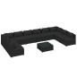 vidaXL 11-tlg. Garten-Lounge-Set mit Kissen Poly Rattan Schwarz vidaXL 11-tlg. Garten-Lounge-Set mit Kissen Poly Rattan Schwarz