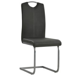 vidaXL Freischwinger 2 Stk. Grau Kunstleder 