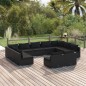 vidaXL 11-tlg. Garten-Lounge-Set mit Kissen Schwarz Poly Rattan vidaXL 11-tlg. Garten-Lounge-Set mit Kissen Schwarz Poly Rattan