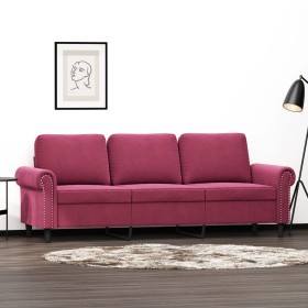 vidaXL 3-Sitzer-Sofa Weinrot 180 cm Samt