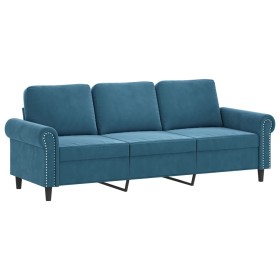 vidaXL 3-Sitzer-Sofa Blau 180 cm Samt