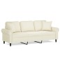 vidaXL 3-Sitzer-Sofa mit Zierkissen Creme 180 cm Samt vidaXL 3-Sitzer-Sofa mit Zierkissen Creme 180 cm Samt