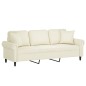 vidaXL 3-Sitzer-Sofa mit Zierkissen Creme 180 cm Samt vidaXL 3-Sitzer-Sofa mit Zierkissen Creme 180 cm Samt