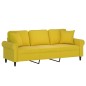 vidaXL 3-Sitzer-Sofa mit Zierkissen Gelb 180 cm Samt vidaXL 3-Sitzer-Sofa mit Zierkissen Gelb 180 cm Samt
