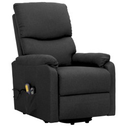 Massagesessel mit Aufstehhilfe Dunkelgrau Stoff