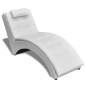 Chaiselongue mit Kissen Weiß Kunstleder Chaiselongue mit Kissen Weiß Kunstleder
