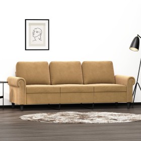 vidaXL 3-Sitzer-Sofa Braun 180 cm Samt
