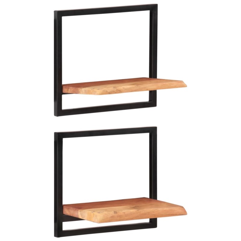 vidaXL Wandregale 2 Stk. 40x24x35 cm Massivholz Akazie und Stahl vidaXL Wandregale 2 Stk. 40x24x35 cm Massivholz Akazie und Stahl