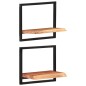vidaXL Wandregale 2 Stk. 40x24x35 cm Massivholz Akazie und Stahl vidaXL Wandregale 2 Stk. 40x24x35 cm Massivholz Akazie und Stahl
