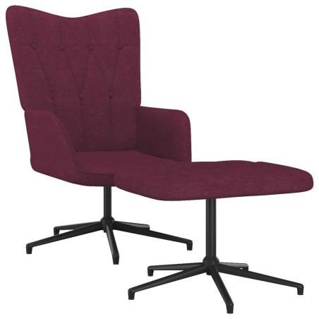 Relaxsessel mit Hocker Lila Stoff