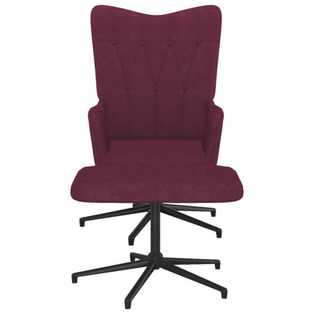 Relaxsessel mit Hocker Lila Stoff