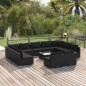 vidaXL 12-tlg. Garten-Lounge-Set mit Kissen Schwarz Poly Rattan vidaXL 12-tlg. Garten-Lounge-Set mit Kissen Schwarz Poly Rattan