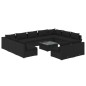 vidaXL 12-tlg. Garten-Lounge-Set mit Kissen Schwarz Poly Rattan vidaXL 12-tlg. Garten-Lounge-Set mit Kissen Schwarz Poly Rattan