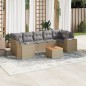 vidaXL 8-tlg. Garten-Sofagarnitur mit Kissen Beige Poly Rattan vidaXL 8-tlg. Garten-Sofagarnitur mit Kissen Beige Poly Rattan