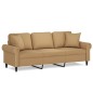 vidaXL 3-Sitzer-Sofa mit Zierkissen Braun 180 cm Samt vidaXL 3-Sitzer-Sofa mit Zierkissen Braun 180 cm Samt