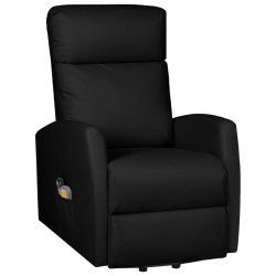 Massagesessel mit Aufstehhilfe Schwarz Kunstleder