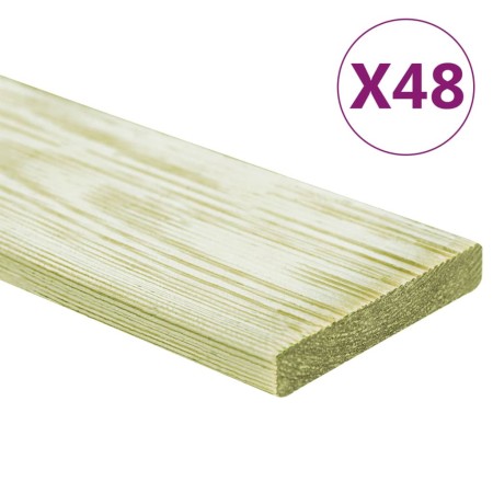 vidaXL Terrassendielen 48 Stk. 5,76 m² 1m Imprägniertes Kiefernholz