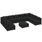 vidaXL 10-tlg. Garten-Lounge-Set mit Kissen Poly Rattan Schwarz vidaXL 10-tlg. Garten-Lounge-Set mit Kissen Poly Rattan Schwarz