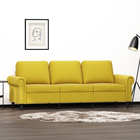 vidaXL 3-Sitzer-Sofa Gelb 180 cm Samt
