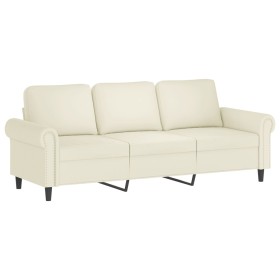 vidaXL 3-Sitzer-Sofa Creme 180 cm Samt