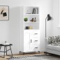Highboard Hochglanz-Weiß 69,5x34x180 cm Holzwerkstoff Highboard Hochglanz-Weiß 69,5x34x180 cm Holzwerkstoff