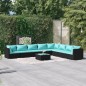 vidaXL 9-tlg. Garten-Lounge-Set mit Kissen Poly Rattan Schwarz vidaXL 9-tlg. Garten-Lounge-Set mit Kissen Poly Rattan Schwarz