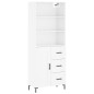 Highboard Hochglanz-Weiß 69,5x34x180 cm Holzwerkstoff Highboard Hochglanz-Weiß 69,5x34x180 cm Holzwerkstoff