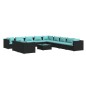vidaXL 12-tlg. Garten-Lounge-Set mit Kissen Schwarz Poly Rattan vidaXL 12-tlg. Garten-Lounge-Set mit Kissen Schwarz Poly Rattan