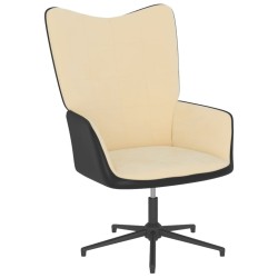 vidaXL Relaxsessel Cremeweiß Samt und PVC