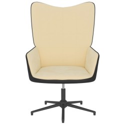 vidaXL Relaxsessel Cremeweiß Samt und PVC