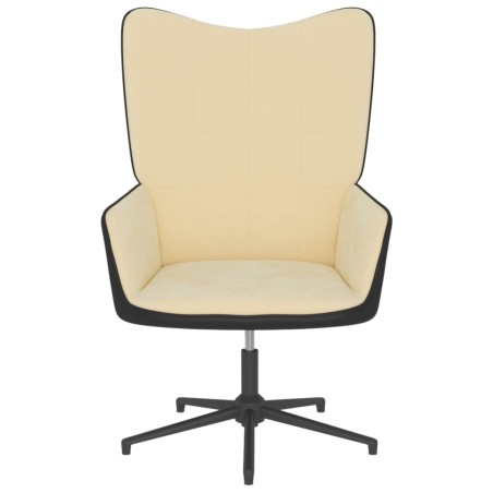 vidaXL Relaxsessel Cremeweiß Samt und PVC