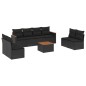 vidaXL 9-tlg. Garten-Sofagarnitur mit Kissen Schwarz Poly Rattan vidaXL 9-tlg. Garten-Sofagarnitur mit Kissen Schwarz Poly Rattan