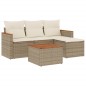 vidaXL 5-tlg. Garten-Sofagarnitur mit Kissen Beige Poly Rattan vidaXL 5-tlg. Garten-Sofagarnitur mit Kissen Beige Poly Rattan