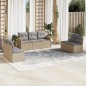 vidaXL 7-tlg. Garten-Sofagarnitur mit Kissen Beige Poly Rattan vidaXL 7-tlg. Garten-Sofagarnitur mit Kissen Beige Poly Rattan