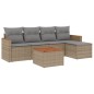 vidaXL 6-tlg. Garten-Sofagarnitur mit Kissen Beige Poly Rattan vidaXL 6-tlg. Garten-Sofagarnitur mit Kissen Beige Poly Rattan
