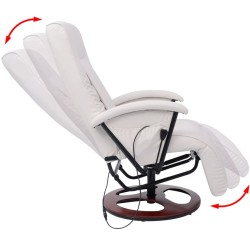 Shiatsu-Massagesessel Weiß Kunstleder