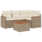 vidaXL 5-tlg. Garten-Sofagarnitur mit Kissen Beige Poly Rattan vidaXL 5-tlg. Garten-Sofagarnitur mit Kissen Beige Poly Rattan