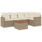 vidaXL 6-tlg. Garten-Sofagarnitur mit Kissen Beige Poly Rattan vidaXL 6-tlg. Garten-Sofagarnitur mit Kissen Beige Poly Rattan