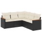vidaXL 5-tlg. Garten-Sofagarnitur mit Kissen Schwarz Poly Rattan vidaXL 5-tlg. Garten-Sofagarnitur mit Kissen Schwarz Poly Rattan