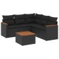vidaXL 6-tlg. Garten-Sofagarnitur mit Kissen Schwarz Poly Rattan vidaXL 6-tlg. Garten-Sofagarnitur mit Kissen Schwarz Poly Rattan