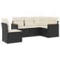 vidaXL 5-tlg. Garten-Sofagarnitur mit Kissen Schwarz Poly Rattan vidaXL 5-tlg. Garten-Sofagarnitur mit Kissen Schwarz Poly Rattan