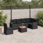 vidaXL 7-tlg. Garten-Sofagarnitur mit Kissen Schwarz Poly Rattan vidaXL 7-tlg. Garten-Sofagarnitur mit Kissen Schwarz Poly Rattan